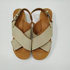 Barney's New York Slingback Wedge Sandals 7 US